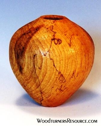 Spalted Ash hollow form with eggshell texturing