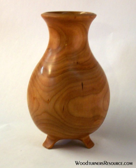 Cherry &quot;gourd &quot; vessel with carved feet